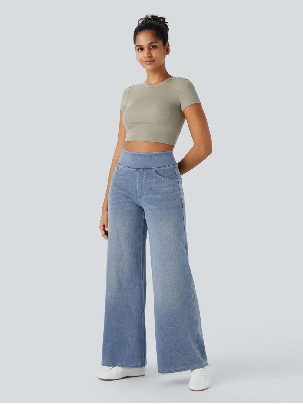 NWT Halara Flex High Waisted Baggy Wide Leg Jeans Size M Tall - Picture 3 of 9